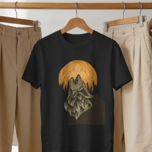 LOOM & LEGEND Men's Black Graphic Printed T-Shirt | Awesome Print | Regular Fit | Half Sleeve Round Neck