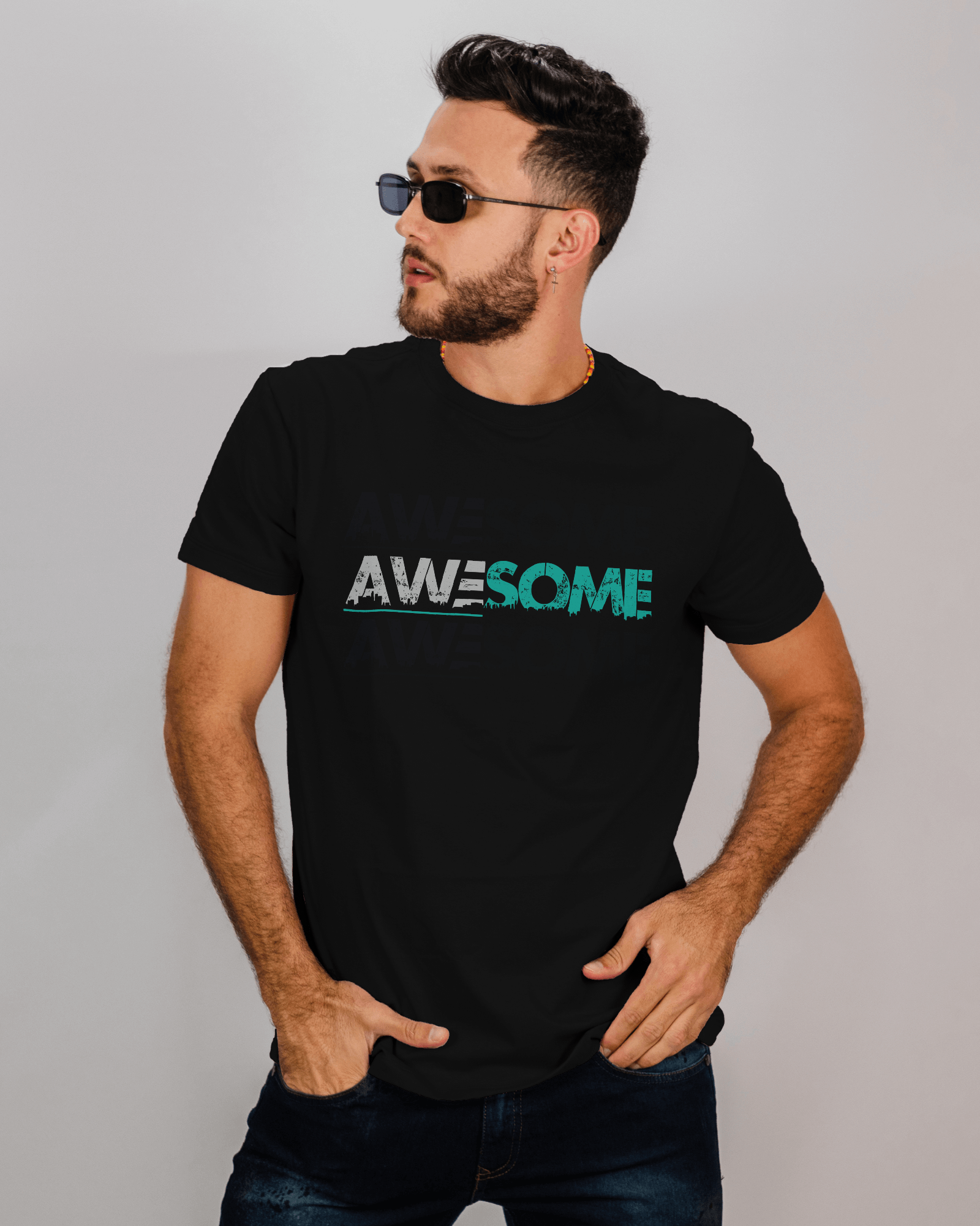 LOOM & LEGEND Wolf Back Print Black T-Shirt for Men | Regular Fit | Half Sleeve | Round Neck - Image 2