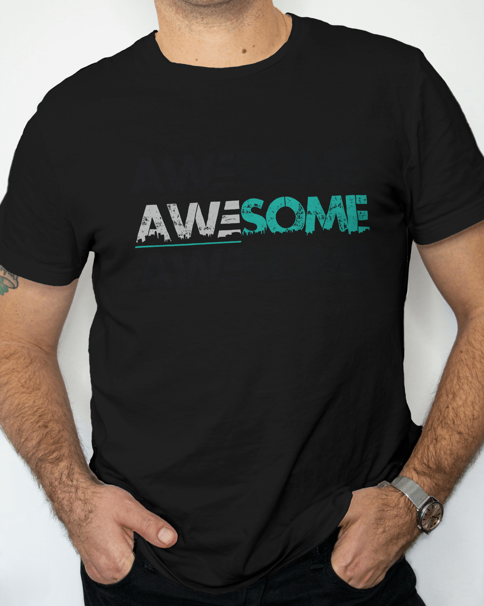 LOOM & LEGEND Wolf Back Print Black T-Shirt for Men | Regular Fit | Half Sleeve | Round Neck - Image 3